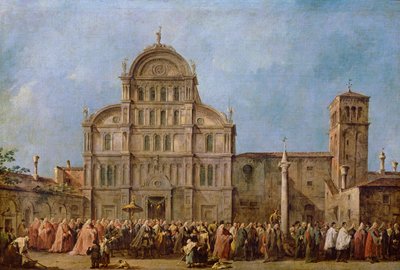 Processione pasquale del Doge di Venezia alla Chiesa di San Zaccaria, c.1766-70 da Francesco Guardi